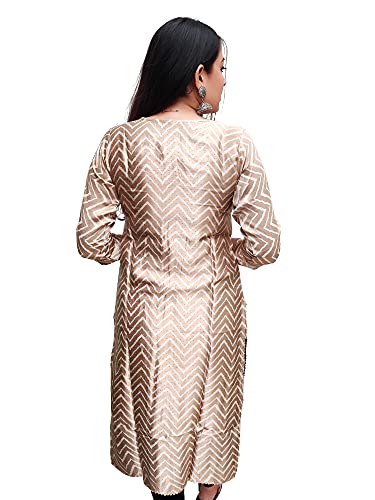 Image of Prijam Traditional Straight Long Kurti Mashru Leriya