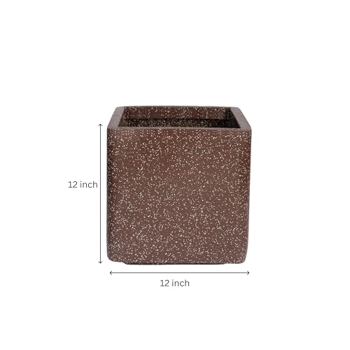 Image of ROTO Box Square Planter Pot Set | Premium LLDPE Outdoor Indoor Plant Pots | Modern Decorative Garden Planters for Home Balcony Office Patio (Dot Maroon, 1 - (12X12X12 inch), Set of 1)