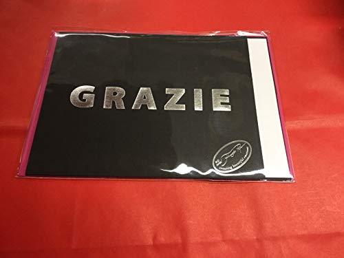 Enveloppe rose avec carte de remerciement noire et argent Cover