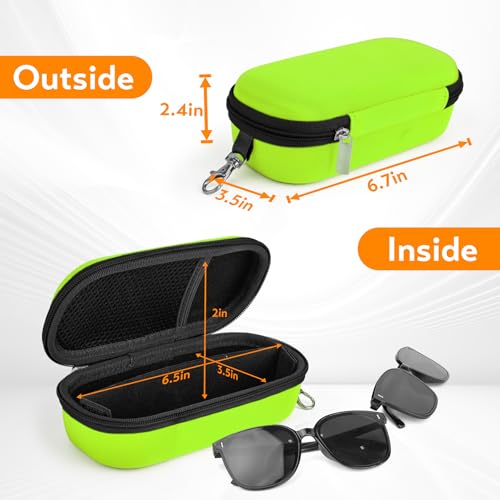Image of Double Eyeglasses Case, Hard Shell Dual Glasses Case Travel Sunglasses Organizer for Men Women