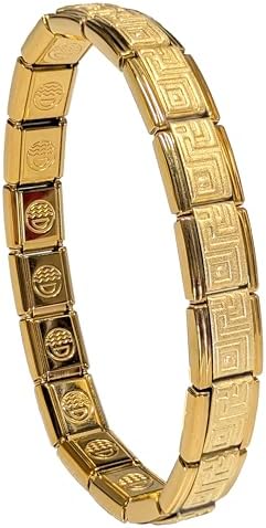 Dolceoro Italian Starter Charm Bracelet, Design of Meander the Gr...