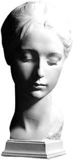 Portrait of a Girl by Gaetano Cellini, Female Bust Plaster Cast, Elegant Neoclassical Sculpture