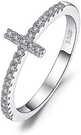 JewelryPalace 14k White Yellow Rose Gold Plated 925 Sterling Silver Rings for Women, Cubic Zirconia ...