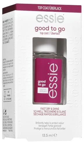 Essie Schnell trocknender Top Coat good to go, Schutz und Glanz, Transparent, 13,5 ml