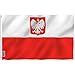 Anley Fly Breeze Bandera de Bandera estatal de Polonia de 3x5 pies - Color Vivo y Resistente a la decoloración UV - Cabecera de Lona y Doble Costura - Banderas de águila polaca Poliéster