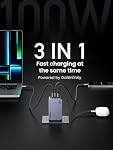 UGREEN Nexode Pro 100W USB C Charger, 3-Port GaN Charger Block PPS Fast Charger for MacBook Pro/Air, Pixelbook, iPad Pro, iPhone 17 Pro 16, Galaxy S26 S25 S24 Note, Pixel 10, Steam Deck