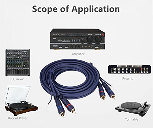 Rca Cable With Ground Wire, 10Ft Turntable Cable Gold Plated 2Rca Male To 2Rca Male With Ground Wire Stereo Interconnect Cable Uiinosoo For Turntable, Preamp, Record Player, Amplifier #TOP5