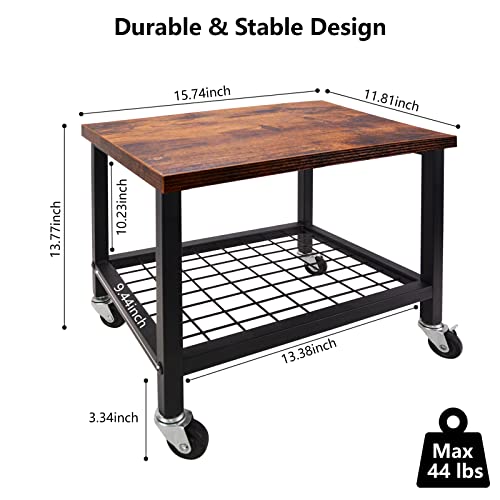 Voilamart Printer Stand Rack,2 Tier Printer Cart With Storage Shelf,Under Desk Printer Stands With Wheels,Printer Table For Fax Machine Book Shelf #TOP1