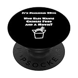 Cadeau amusant de Noël juif chinois asiatique à emporter PopSockets PopGrip Interchangeable