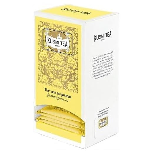 KUSMI Tea of Paris - Té verde con jazmín - 25 bolsas de té envueltas individualmente