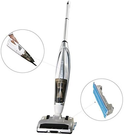 LYMY FINE Dragon 3-in-1, 3+1 Functions New Cordless Upright Stick Vacuum Cleaner, Handheld Vacuum and Bagless Sweeper Vac with Water Tank Wet/Dry Cleaning Mop for Carpet and Floor (Silver)