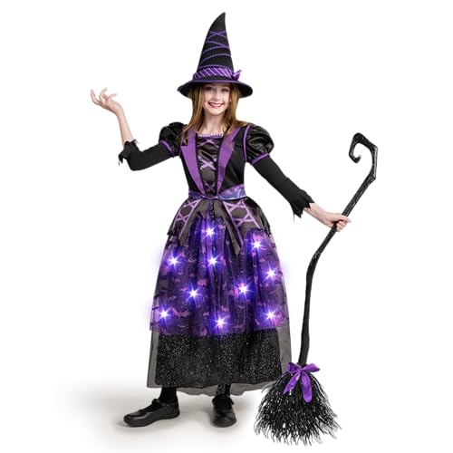 Spooktacular Creations Child Girl purple witch costume bat skirt for Halloween (Small (5-7yr)), Small(5-7 yrs) - Image 3