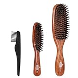 ミディアムブリッスルヘアブラシ & ハンドバッグサイズブラシ 2本セット クリーニングブラシ付 LR6-LR31