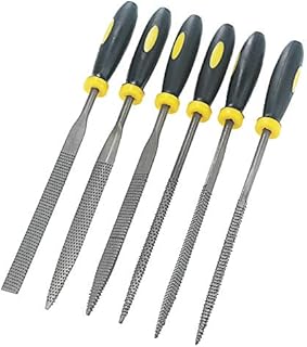 Wood File Set Rasp File Tools with Rubber Handle for Wood Glass Metal Stone Carving 140mm 160mm 180mm (3 * 140mm)