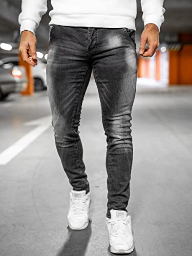 BOLF Uomo Pantaloni di Jeans Used Look Destroyed
