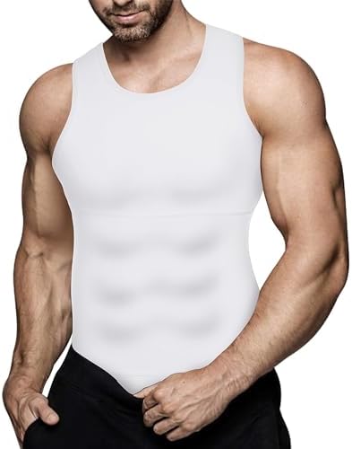 Mens Compression Shirt Slimming Body Shaper Vest Workout Tank Top...