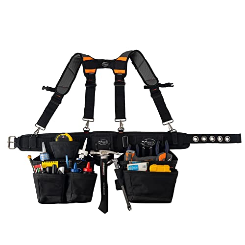 Dead On Tools - 1680 Denier Poly Carpenter’s Tool Belt With Suspenders (Hdp400945) , Black #TOP2