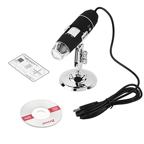 Generic 50x - 500x Jewelry Loupe 8 LED Digital Microscope Magnifying Glass Lamp with Stand for Windows 1
