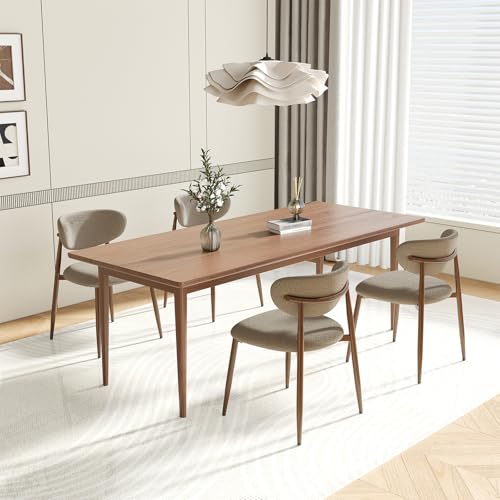 Image of MALOL Upholstered Curved Back Dining Chairs Set of 4, Camel