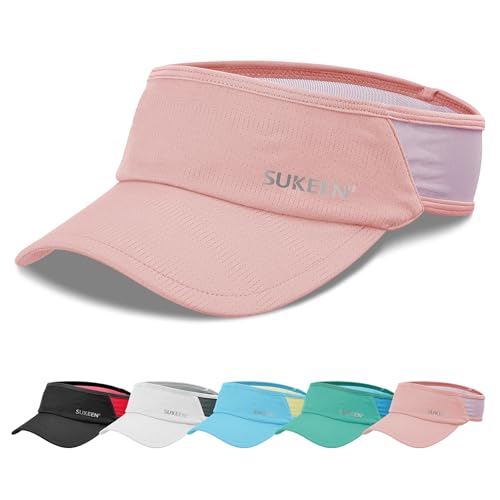 Image of Sukeen Sports Sun Visor Men Women Lightweight Portable Cooling Stretchy Visor Hat for Running, Golf, Daily Wear Pink /Purple