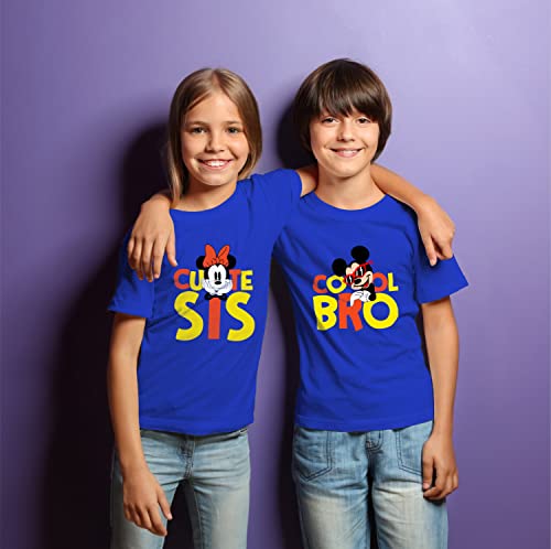 Image of Hangout Hub Boy's & Girl's Regular Fit Cotton T-Shirt | Pack of 2 | Sibling Brother Sister T Shirts| Cool Bro Cute Sis Printed Tshirt