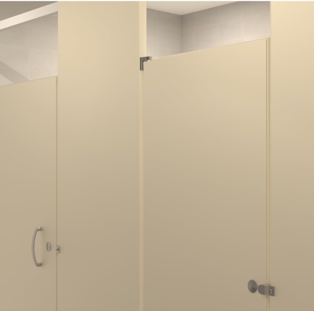 US Partitions Powder Coated Steel Toilet Partition - Overhead Braced, Floor Mounted Design, Fireproof, Corrosion Resistant, for Commercial Restroom, School & More, Made in USA, Corner-Left, 4 STALL
