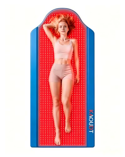 Kaoudt 2026 Medical-Grade TPU Red Light Therapy Mat for Full Body Pain Relief 72x33 Dual Wavelength Infrared Red Light Blanket with 1400 LEDs for Home Use (Blue)