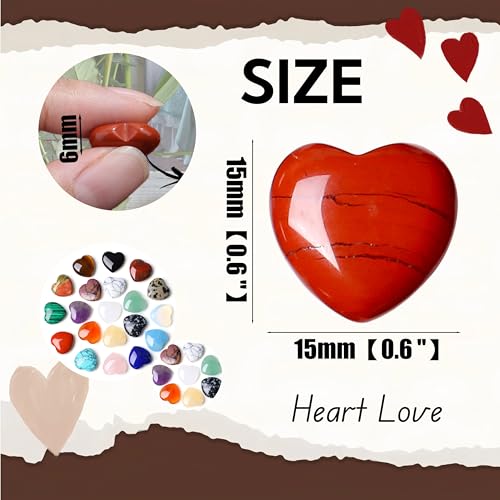 20PCS Heart Crystals and Healing Stones Love Shaped Polished Natural Cute Pocket Thumb Reiki Natural Rose Quartz Pocket Amethyst Hearts Palm Stone Wholesale Set Gifts Balancing Meditation - Image 3