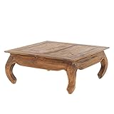opium couchtisch 120x120 HINWEIS! Diese Produkte sind nicht industriell hergestellt.Sie werden traditionell von lokalen Handwerkern und Kleinbetrieben mit Handwerkzeugen und lokal verwaltetem legalen Holz in Handarbeit hergestellt. Aufgrund des traditionellen Herstellungsprozesses sind kleinere Imperfektionen wie Unebenheiten in den Flächen, kleinere Fugen oder Risse zu erwarten. Jedes Produkt ist ein Unikat mit einzigartigem Aussehen und erzählt seine eigene Geschichte.