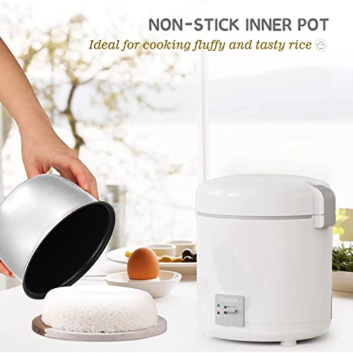 Rice Cooker Small 1-1.5 Cups Uncooked(3 Cups Cooked), Mini Rice Cooker With Removable Nonstick Pot, One Touch&Keep Warm Function, Travel Rice Cooker For Soup Grain Oatmeal Veggie, White #TOP3