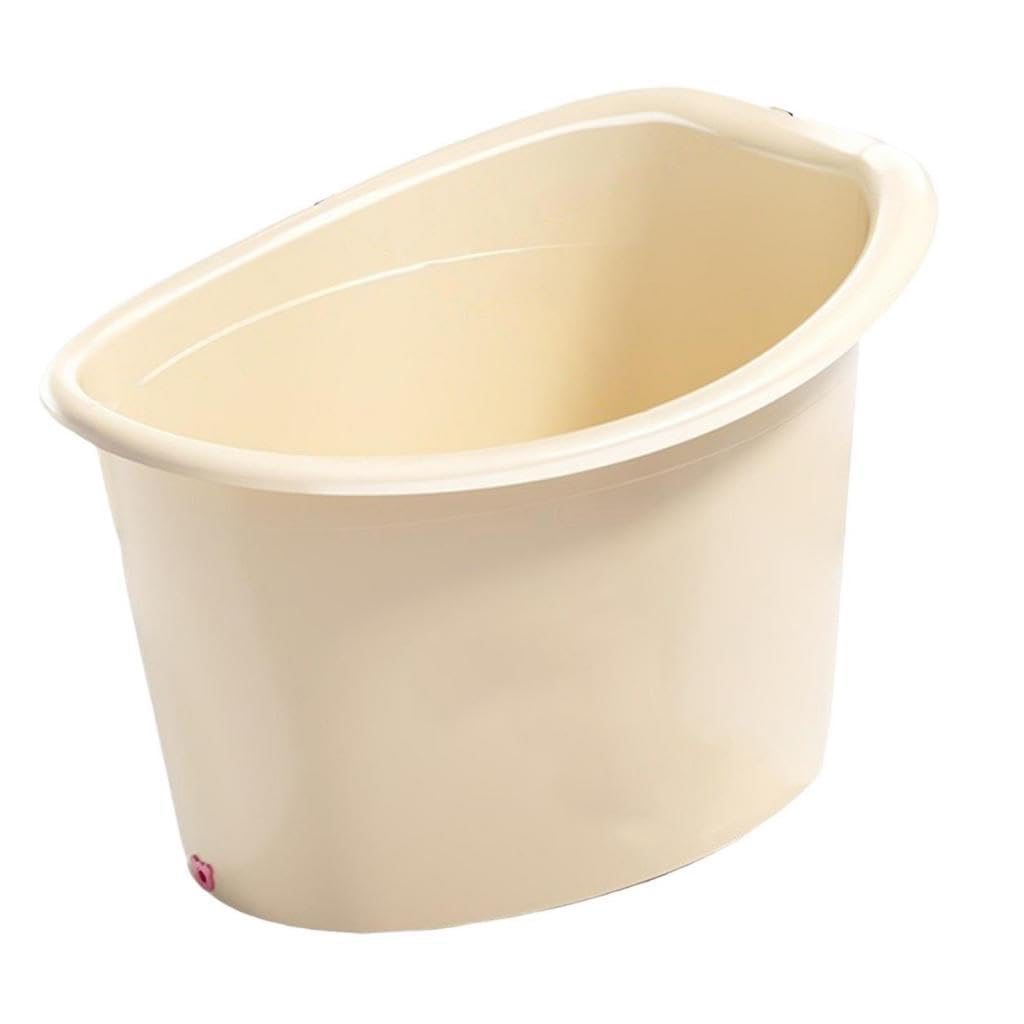 Bath Bucket Baby Bathtub Tub Infant Bucket Non Slip Ergonomic Seat Design with PP Material Support Suitable for Hotel Home RVs Ages, Off White L