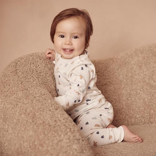 MORI Baby Boys and Girls Bodysuit Set in Bear Print - Unisex Infant Shoulder Popper Placket - 3-6 Months2