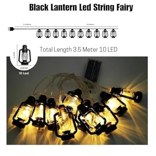 Image of One94Store 3 Meter 10 LED Lantern String Fairy Lights - Warm White Plug-in Decorative Lights for Home, Bedroom, Diwali, Christmas, Indoor & Outdoor Decoration, Festival Decor Lighting