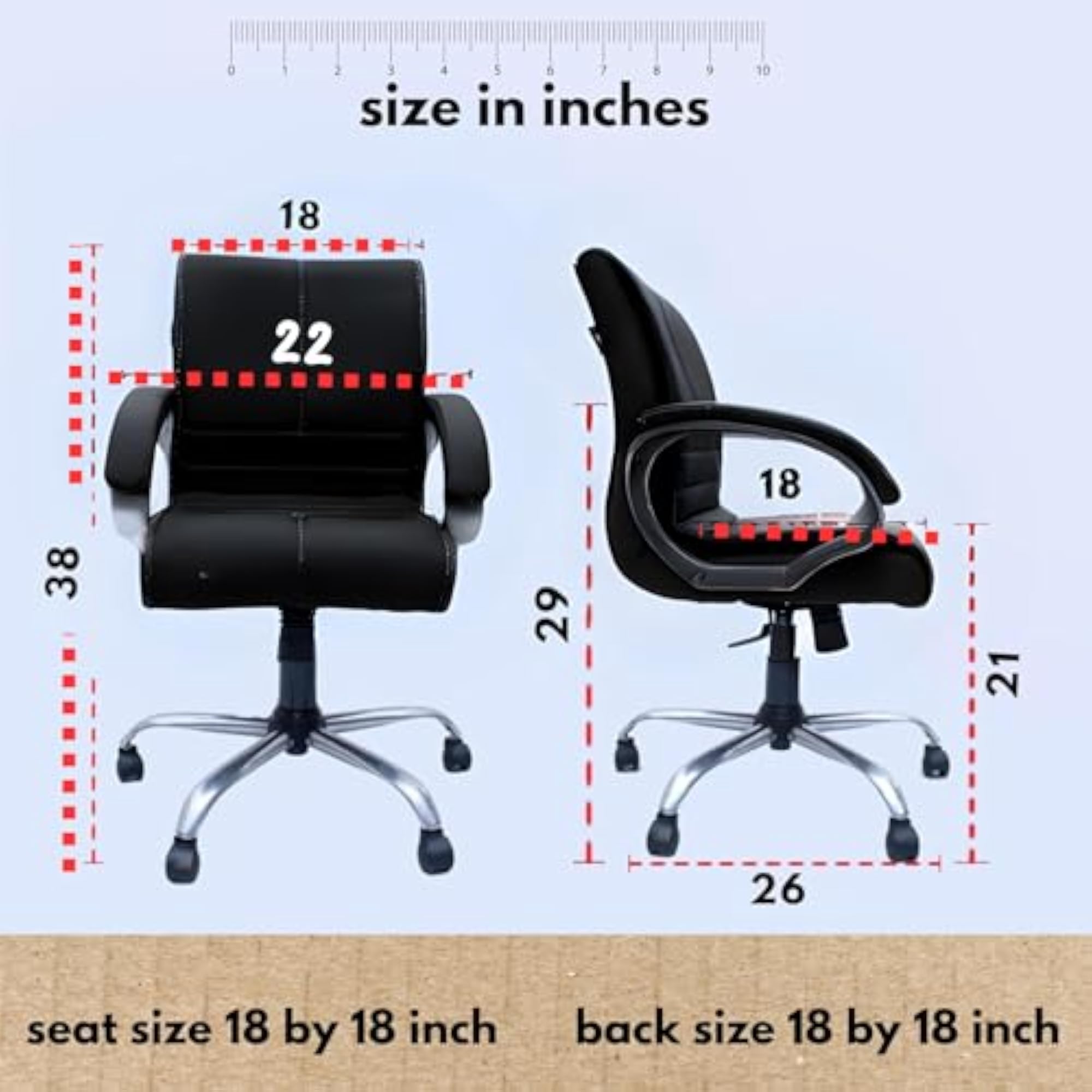 Faux Leather Ergonomic Revolving Office Chair with Warranty