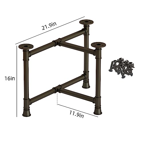 KaKaBB Metal Coffee Table Legs 16 Inch, Black Bench Legs, Heavy Duty Furniture Chair Base Set of 2, DIY Coffee Table Base by KaKaBB - Used condition - Image 2