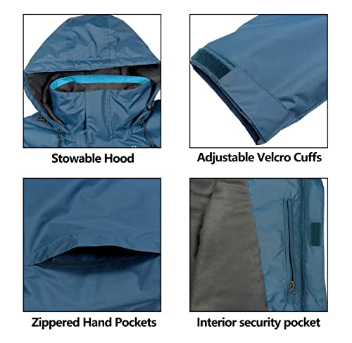 Little Donkey Andy Women's Ski Snowboarding Jacket Waterproof Warm Winter Windproof Mountain Snow Rain Coat Mosaic Blue Xs #TOP5