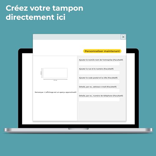 Cimpress Tampon Auto-Encreur Personnalisable avec Texte, Nom, Adresse ou Société, Grand Format 6,7 x 2,8 cm, Encre Noire, Idéal pour Bureau et Usage Professionnel – vue 7