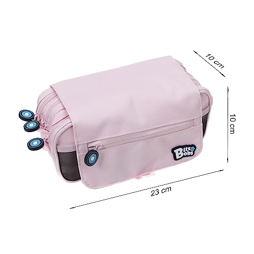 Miniatura 5 de Grafoplás Estuche Escolar Tres Compartimentos Con Solapa Rosa Claro Bits Bobs Colores Soft 23x10x10cm Incluye Horario Y Zona Identificación