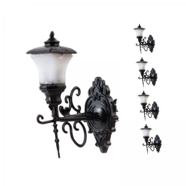 JAZZY PEARLS® Toys & Hobbies - Games - Other Games-3x5x Model Railway Train Lamp Post Street Wall Lights HO Scale LEDs New Black-5 Pieces Model Wall Lamps(3 Pack)-image-3
