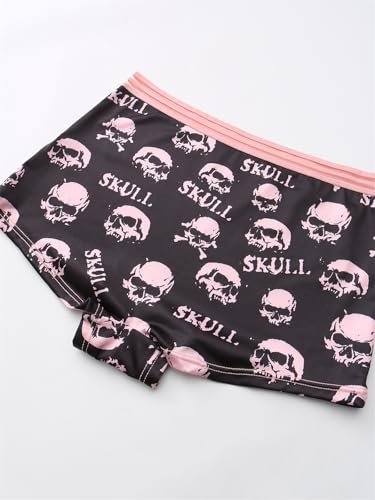 Morvia 10 Pack Variety of Gothic Print Boyshorts Underwear, High Waist Elastic Band, Assorted Halloween Skull Spooky Patterns - image 7