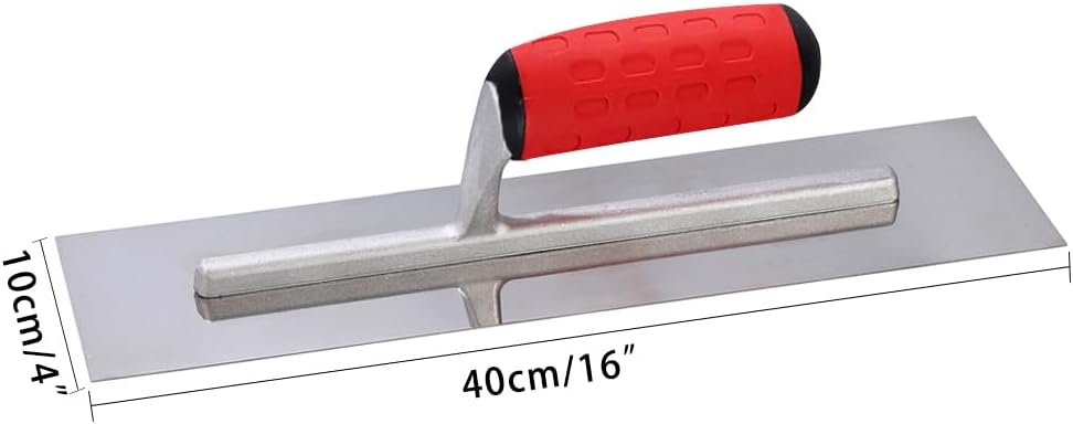 Large Flat Finishing Trowel Concrete Trowel, 16'' x 4'' Stainless Steel Cement Trowel, Masonry Hand Tools with Soft Grip,Plastering Tile Masonry Construction Hand Tools (16'' x 4'') | Large Flat Finishing Trowel Concrete Trowel Lightweight Stainless Steel