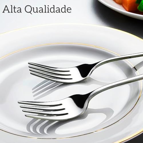 12 Garfos de Aço Inox de Mesa América Bar Restaurante Buffet