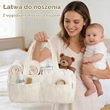 Connextion Organizer do przewijania, kosz do przechowywania dla niemowląt na stół do przewijania, organizer na pieluchy dla niemowląt, prezent dla niemowląt, niezbędne artykuły dla noworodka i