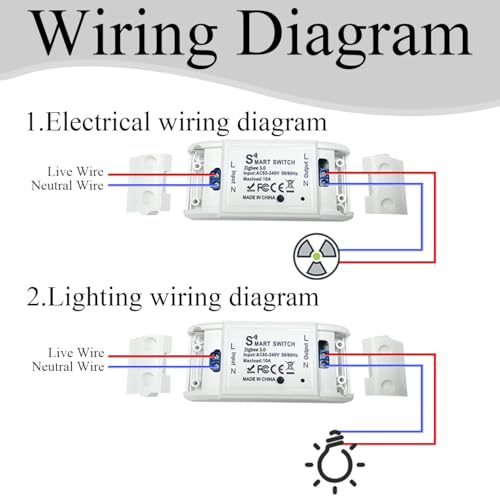 Smart WiFi Light Switch 10A 2200W, Smart Relay Switch Module for Home Automation, No Hub Required Universal DIY Module, Works with Alexa & Google Home, Compatible with eWelink IFTTT - Image 4