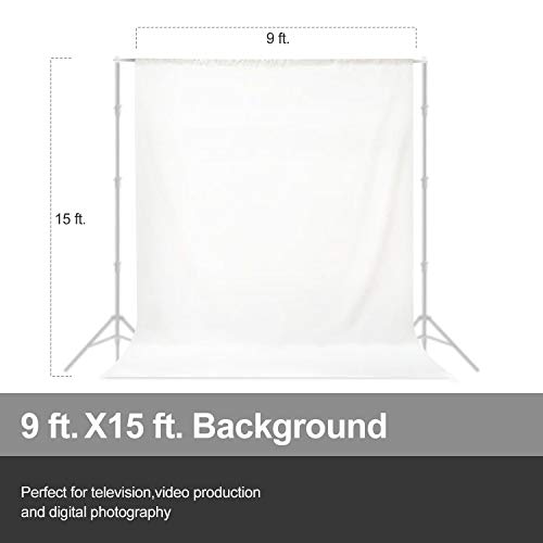 Julius Studio 9 Ft X 15 Ft White Chromakey Photo Video Studio Fabric Backdrop, Background Screen, Pure White Muslin, Photography Studio, Jsag200 #TOP6