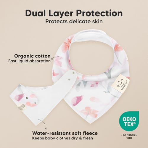Image of KeaBabies 8pk Organic Baby Bandana Bibs for Drooling and Teething (Bloom)