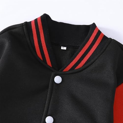 Image of BAICAIYU Kids Baseball Jackets Boys and Girls Varsity Coat Buttons Cardigan Letter Sport Letterman School Jacket