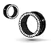 Black Anodized Titanium Over Surgical Steel Screw-on Plugs/gauges with Clear Diamond Cz Stones 2 Pieces (0G (8MM))