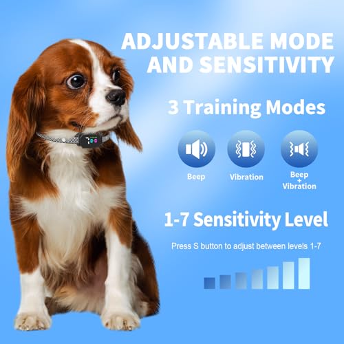 image for RICIVI Anti-Bark Collar for Small Dogs, No Shock Anti Barking Collars 