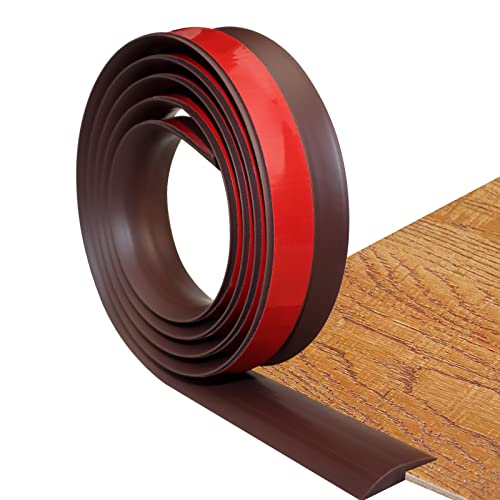 Floor Transition Strip Self Adhesive Carpet & Flooring Transitions Edging Trim Strip PVC Threshold Transitions Suitable for Threshold Height Less Than 5mm (6.56Ft, Brown) by FONUNO - Used condition - US$8.66